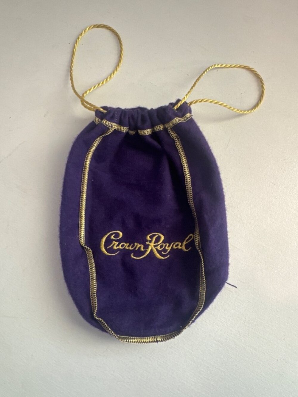 Crown Royal Whiskey Bag Purple Gold Embroider 750mL Crafting Quilting Trinket